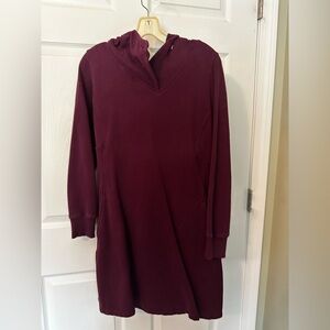 Toad & Co. Burgundy Hooded Sweatshirt dress